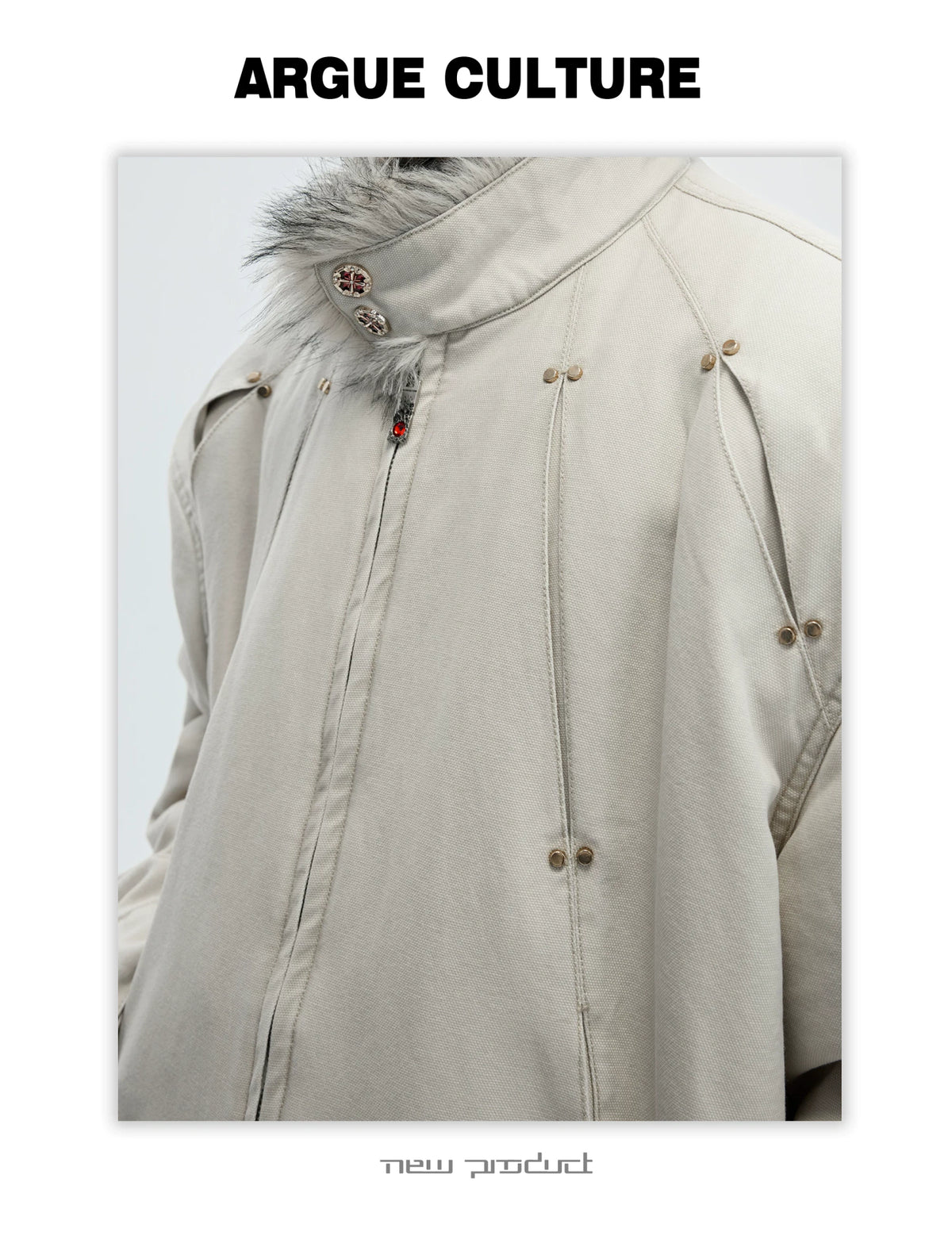 Washed Canvas Cotton Padded Jacket | Zip Front - detail image 4