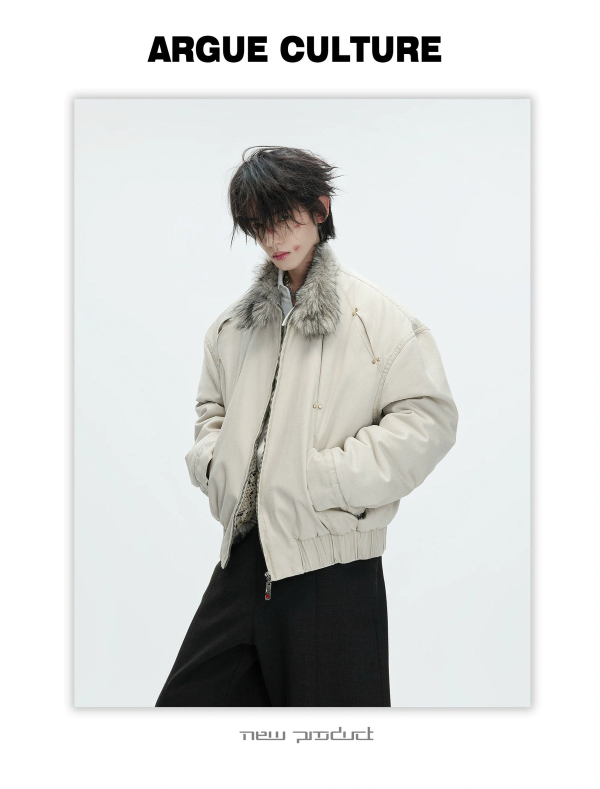 Washed Canvas Cotton Padded Jacket | Zip Front - detail image 2