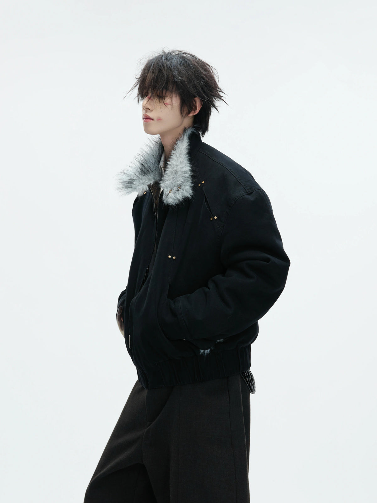 Washed Canvas Cotton Padded Jacket | Zip Front - main image 2