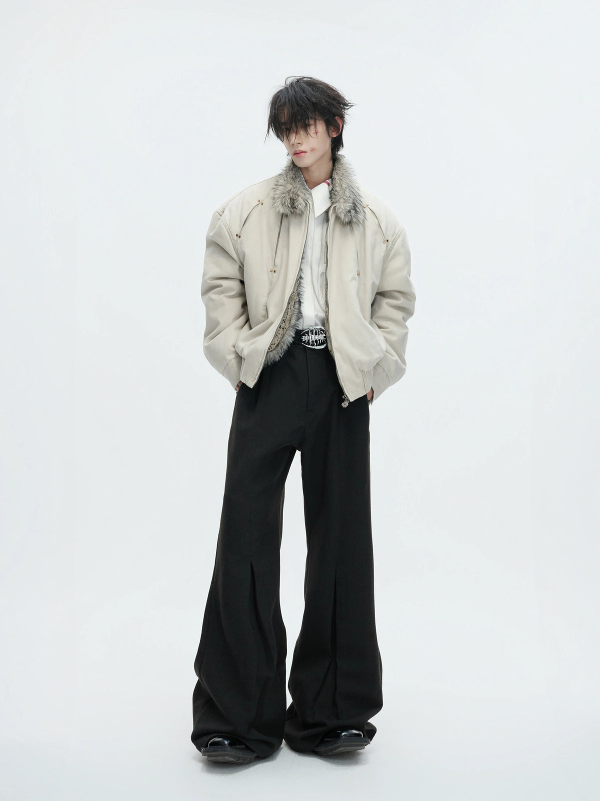 Washed Canvas Cotton Padded Jacket | Zip Front - main image 4