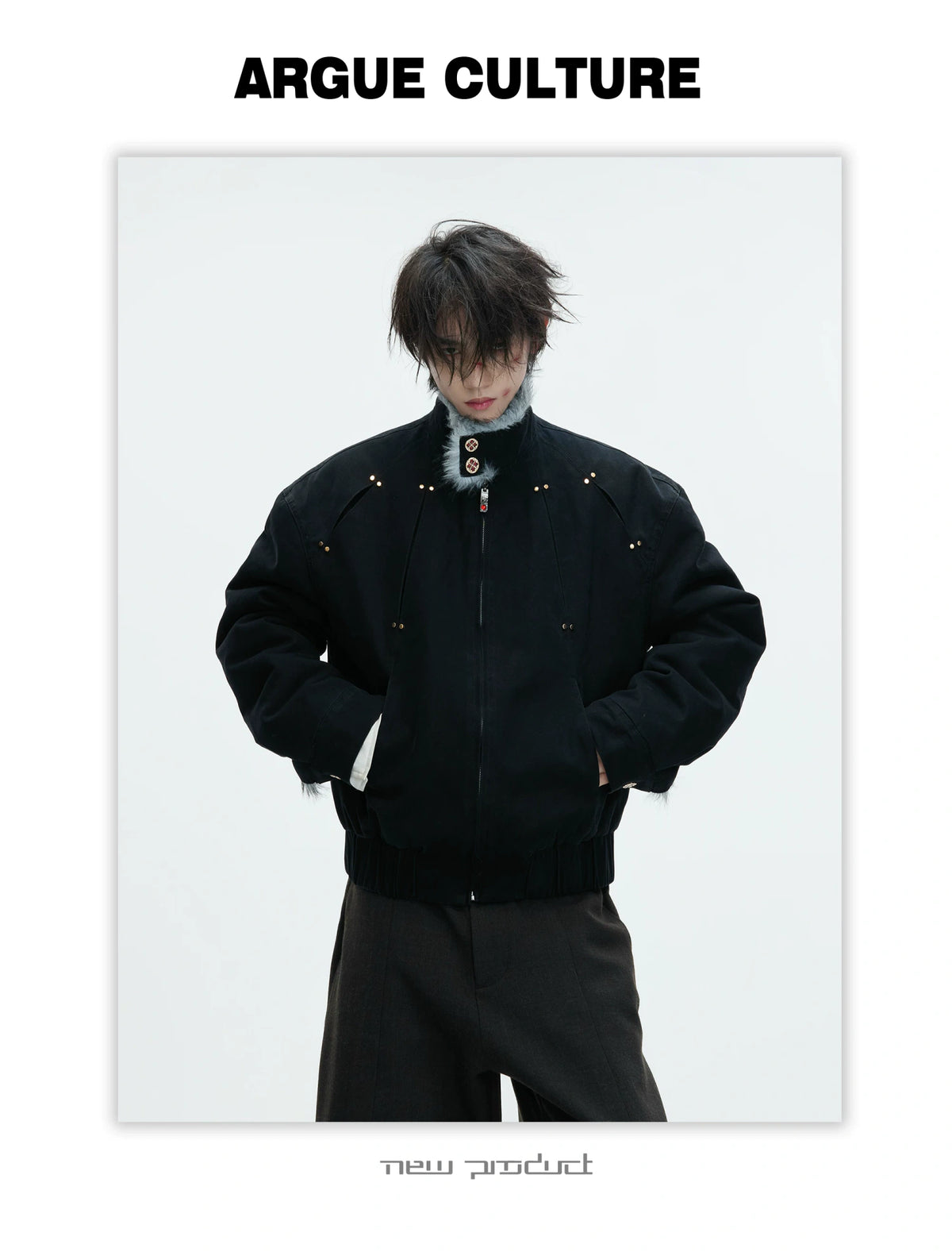 Washed Canvas Cotton Padded Jacket | Zip Front - detail image 9