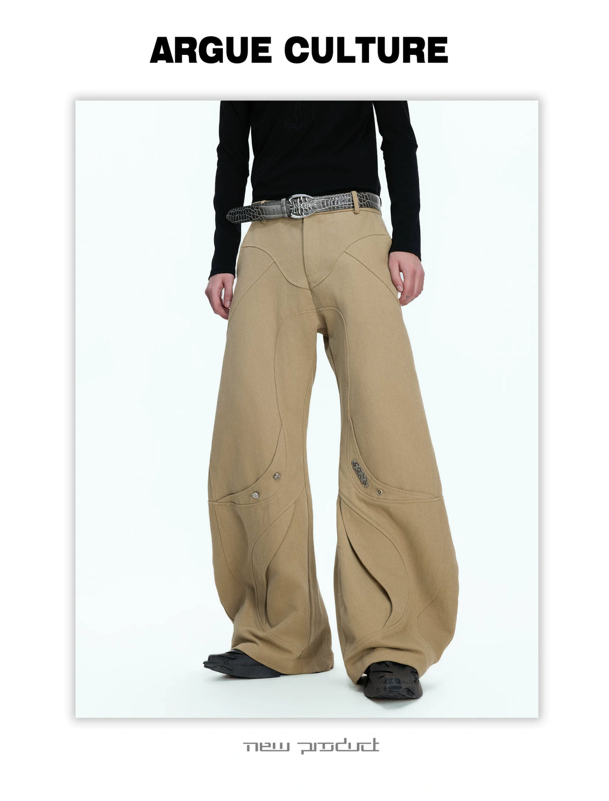 Washed Curved-Leg Cargo Pants in Cotton Lyocell Blend - detail image 8