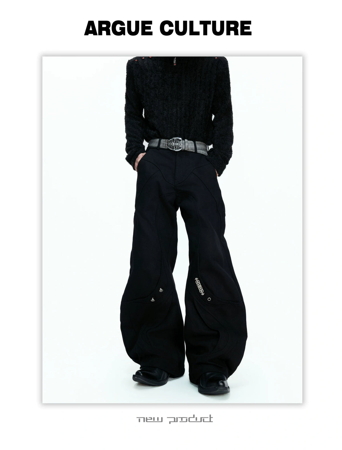 Washed Curved-Leg Cargo Pants in Cotton Lyocell Blend - detail image 10