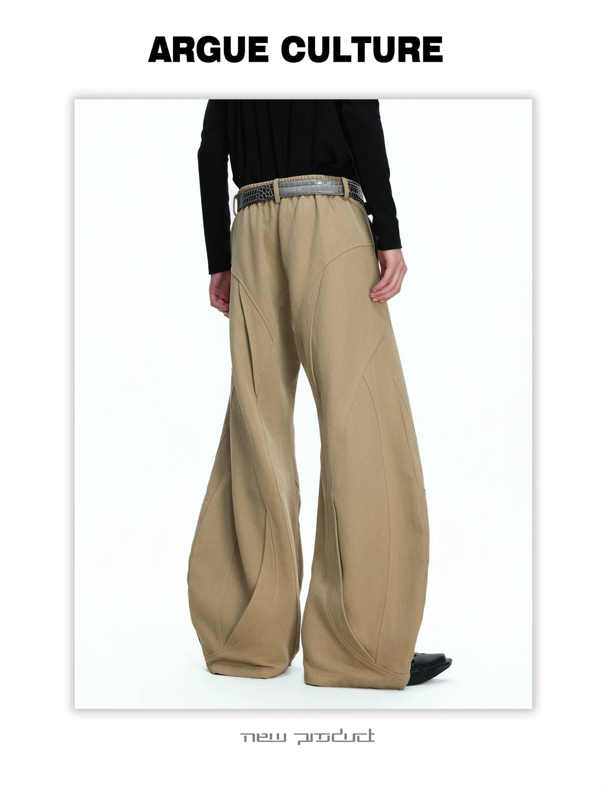 Washed Curved-Leg Cargo Pants in Cotton Lyocell Blend - detail image 2