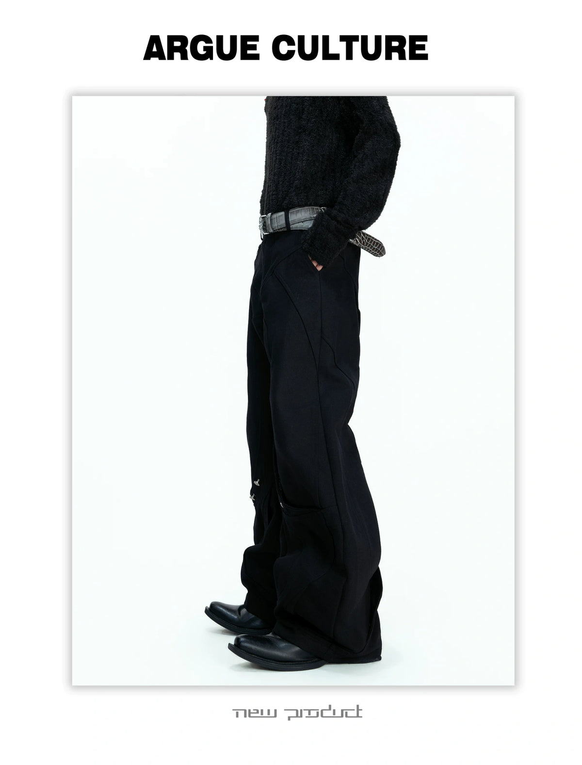 Washed Curved-Leg Cargo Pants in Cotton Lyocell Blend - detail image 9