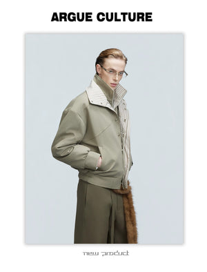 desc::washed-stripe-fake-two-piece-harrington-jacket-padded-coat-detail-img-10