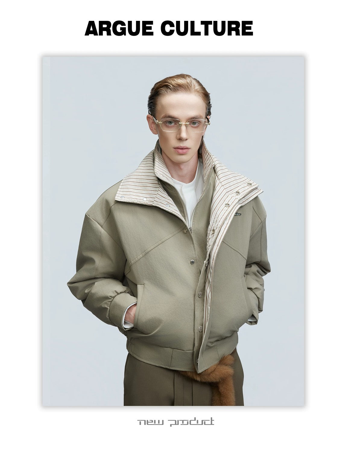 desc::washed-stripe-fake-two-piece-harrington-jacket-padded-coat-detail-img-12