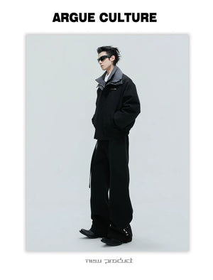 desc::washed-stripe-fake-two-piece-harrington-jacket-padded-coat-detail-img-16