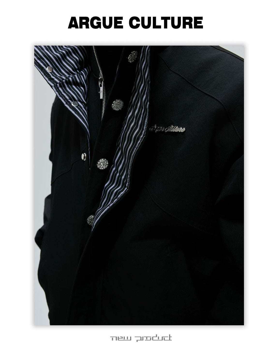desc::washed-stripe-fake-two-piece-harrington-jacket-padded-coat-detail-img-18
