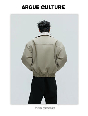 desc::washed-stripe-fake-two-piece-harrington-jacket-padded-coat-detail-img-4