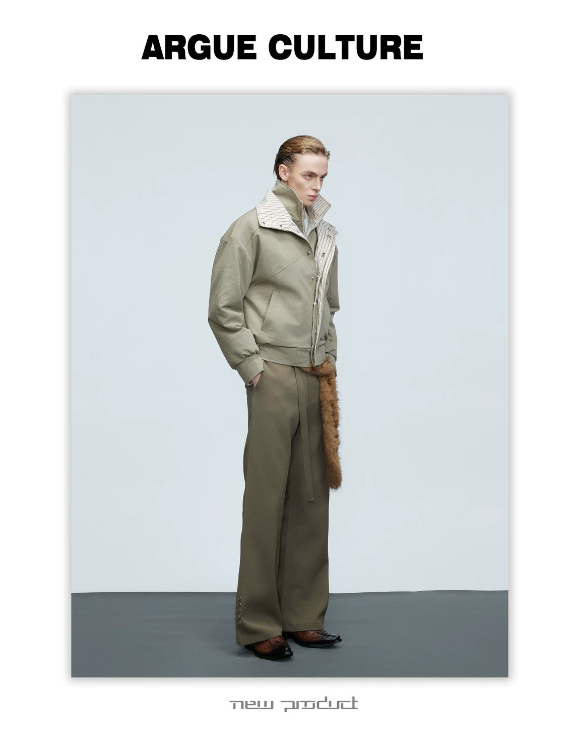 desc::washed-stripe-fake-two-piece-harrington-jacket-padded-coat-detail-img-8