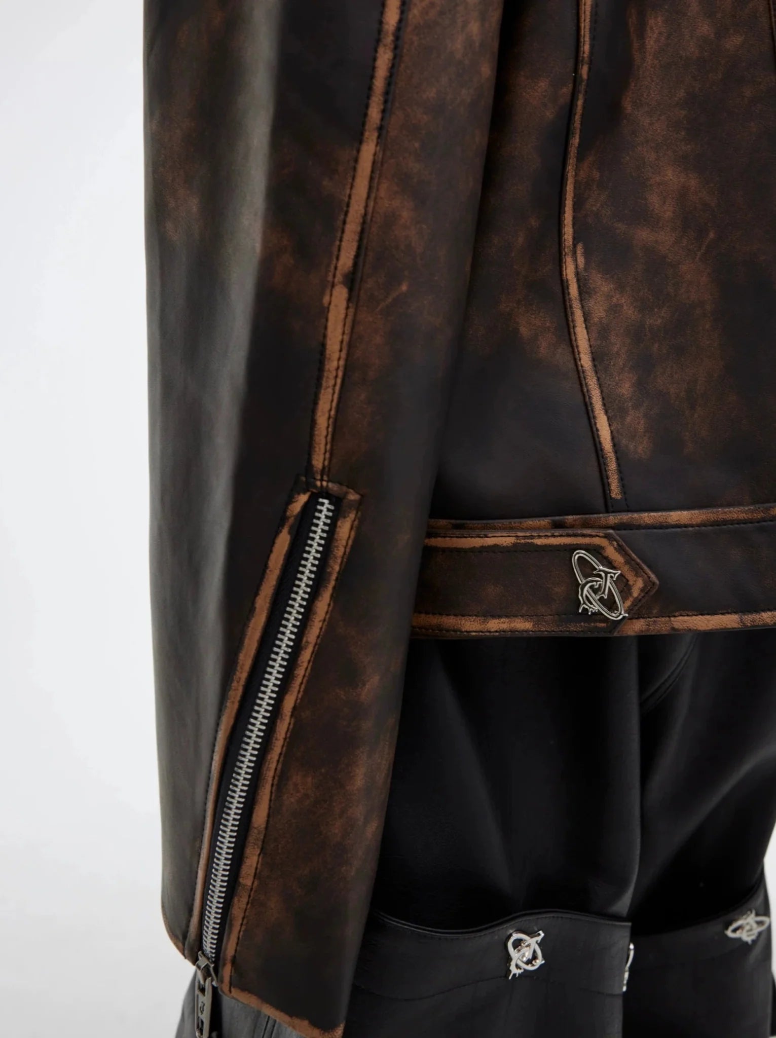 Wasteland Brown Vintage Distressed Faux Leather Jacket | Loose Short Biker Coat - ArguE CulturE