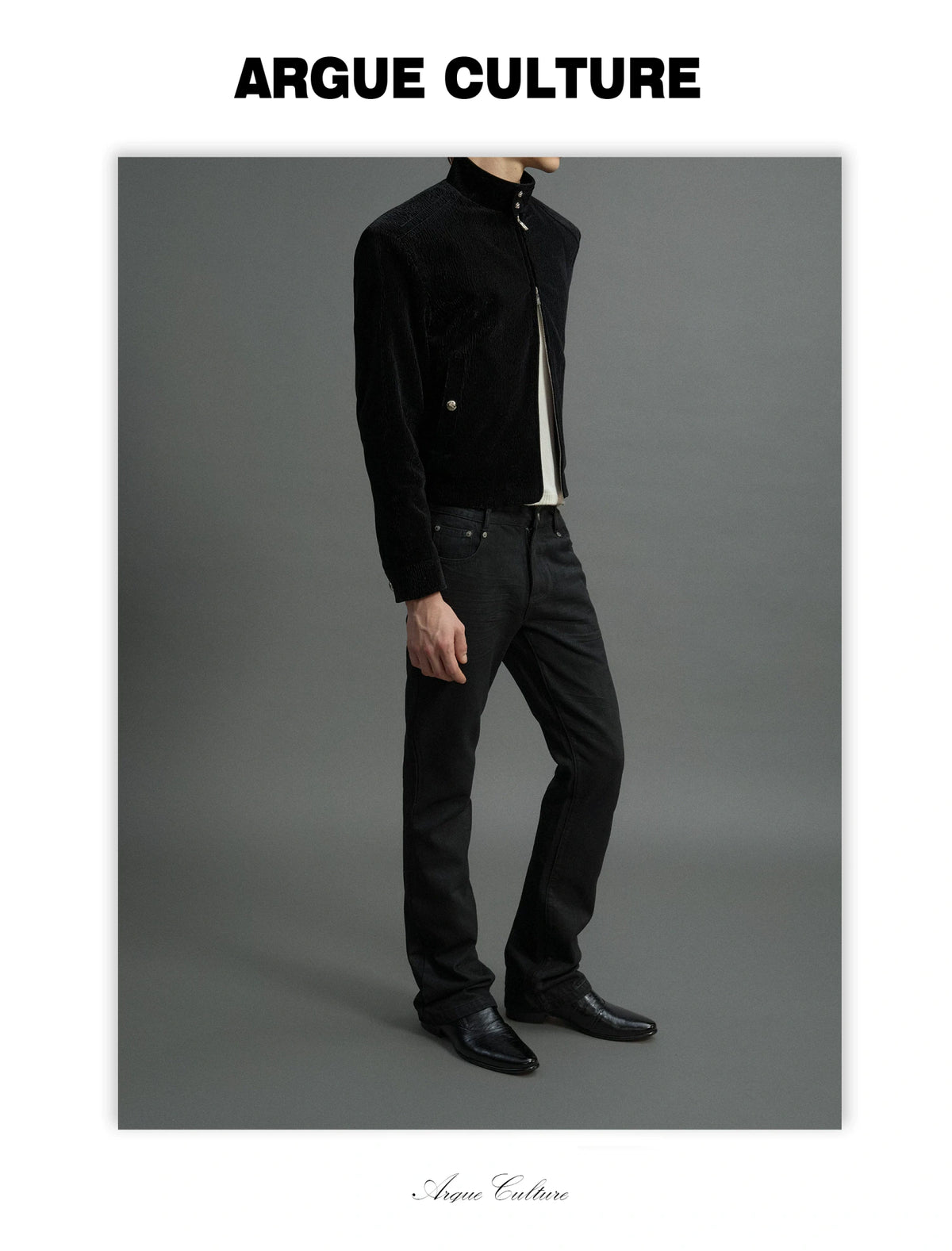 Waxed Charcoal Micro-Flare Denim Jeans | Cotton Blend - detail image 14