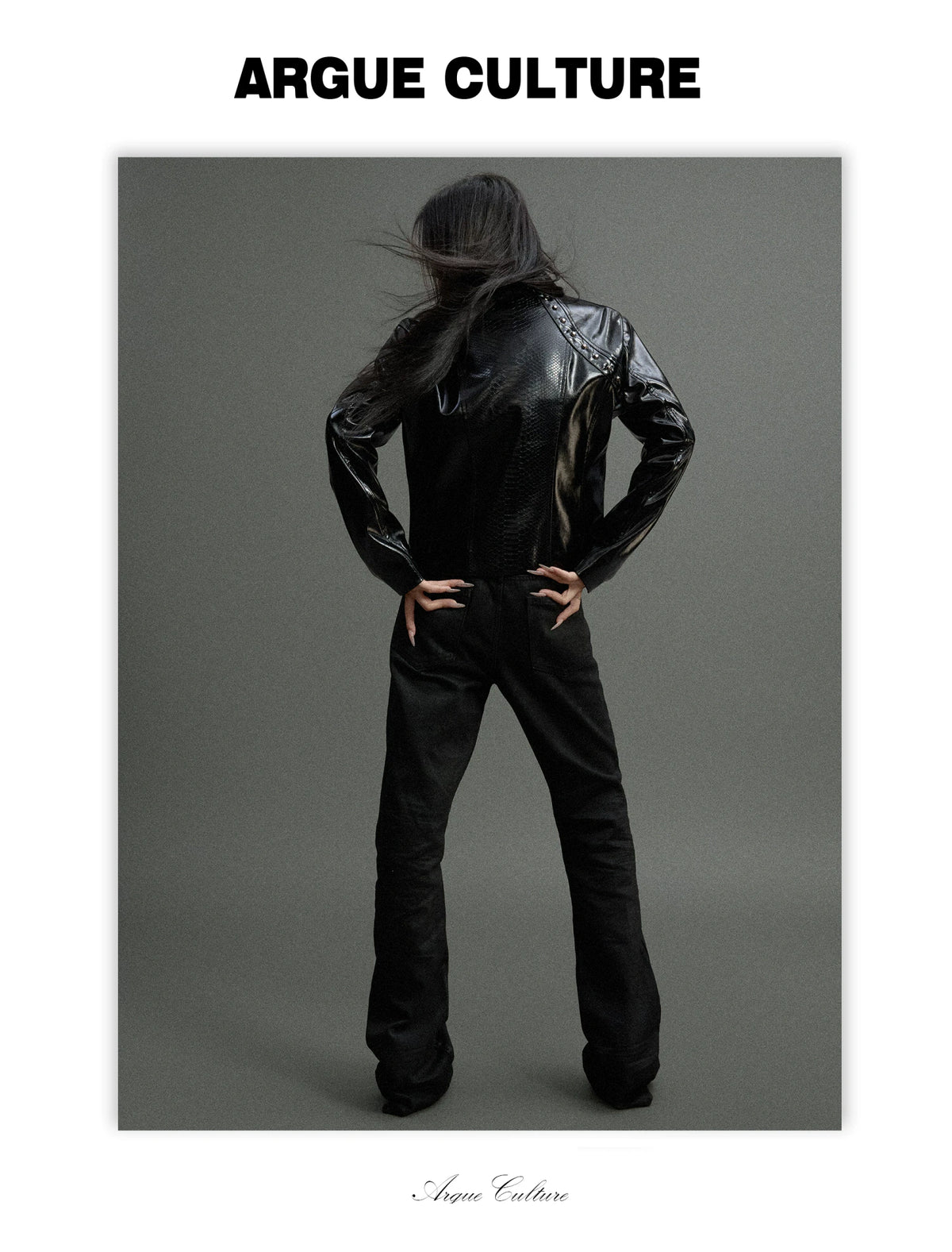 Waxed Charcoal Micro-Flare Denim Jeans | Cotton Blend - detail image 12