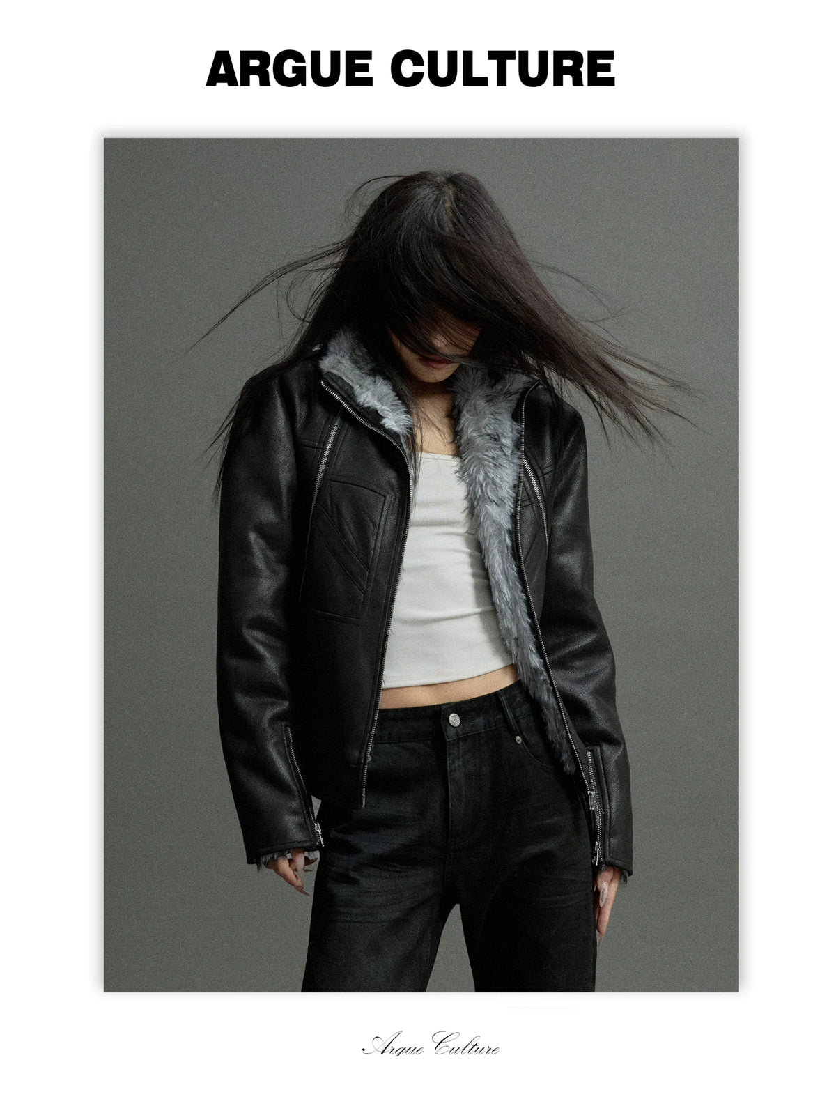 Waxed-Look Faux Leather Hunting Jacket in Black - detail image 9