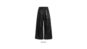 desc::waxed-metallic-wide-leg-streetwear-trousers-detail-img-1