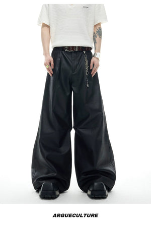 desc::waxed-metallic-wide-leg-streetwear-trousers-detail-img-9