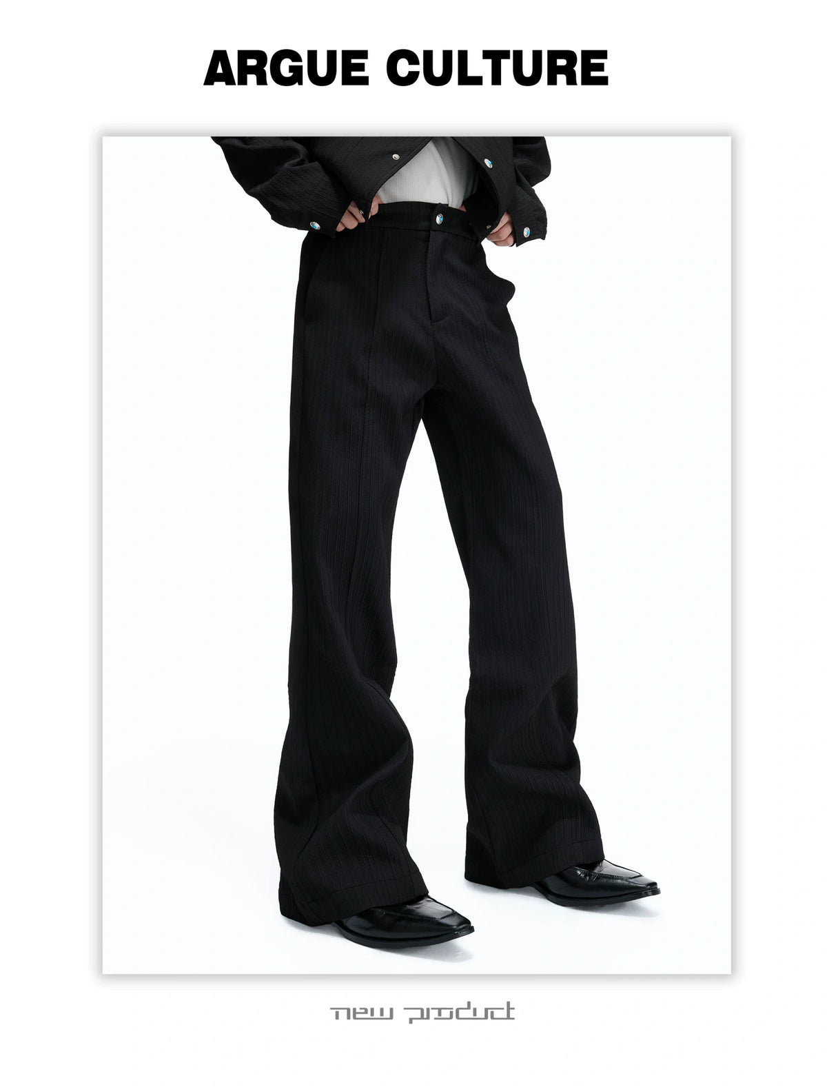 Wheat-Texture Jacket & Straight Pants Set in Polyester - detail image 18