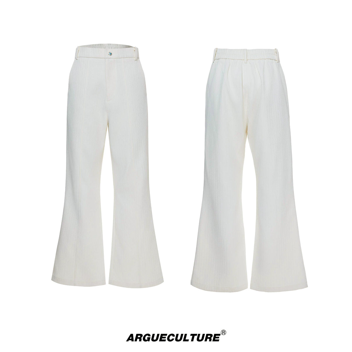 Wheat-Texture Jacket & Straight Pants Set in Polyester - Apricot Pants
