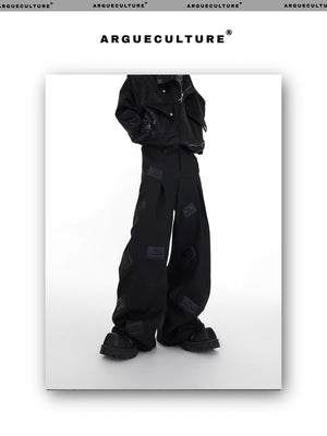 desc::wide-leg-3d-leather-patch-streetwear-suit-pants-detail-img-5