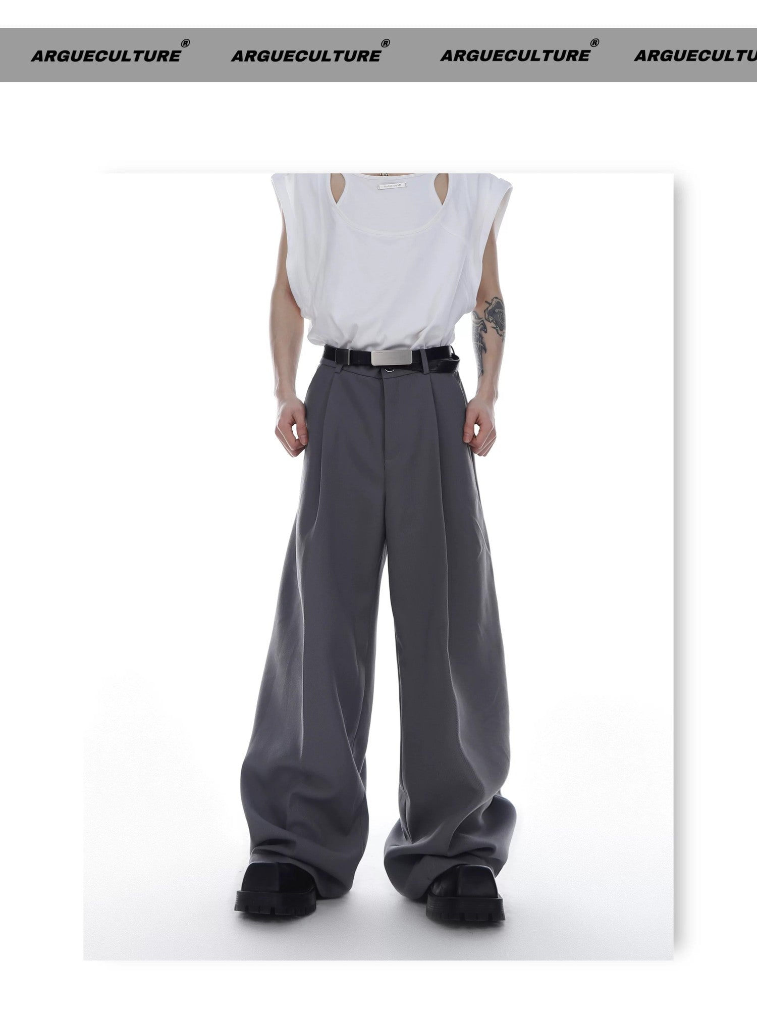 desc::wide-leg-twill-trousers-relaxed-fit-streetwear-pants-detail-img-2