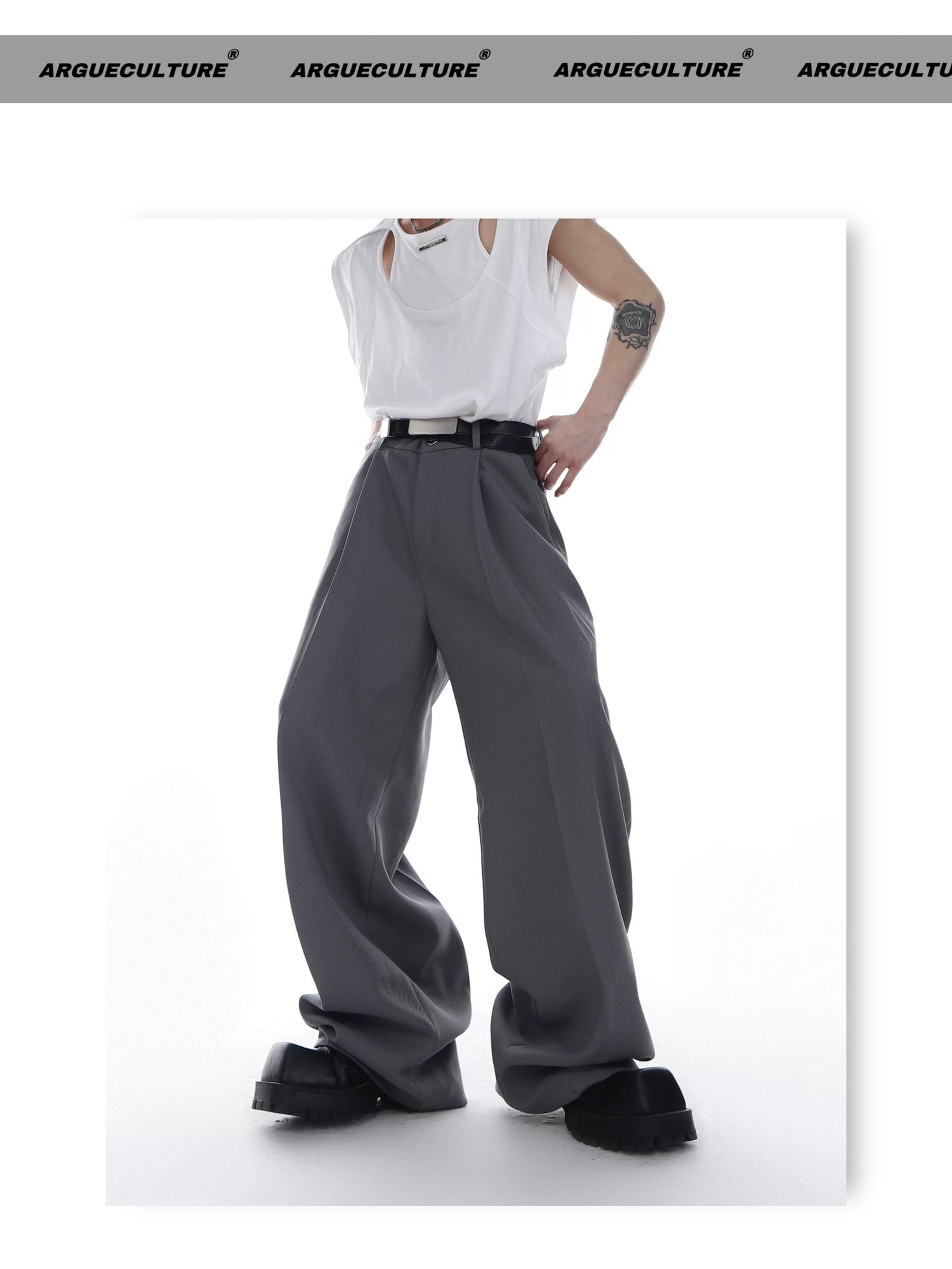 desc::wide-leg-twill-trousers-relaxed-fit-streetwear-pants-detail-img-6