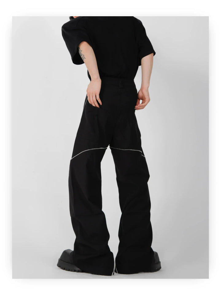 Wide Leg Zipper Spliced Flared Trousers with Relaxed Fit and Split - ArguE CulturE