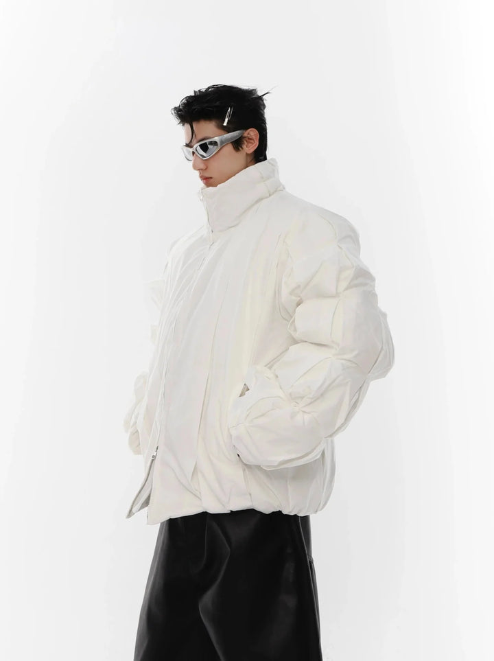 Winter 3D Deconstructed Puffer Jacket | Pleated High - Fashion Padded Coat - ArguE CulturE