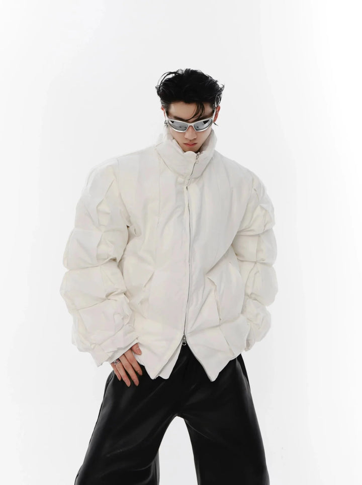 Winter 3D Deconstructed Puffer Jacket | Pleated High - Fashion Padded Coat - ArguE CulturE