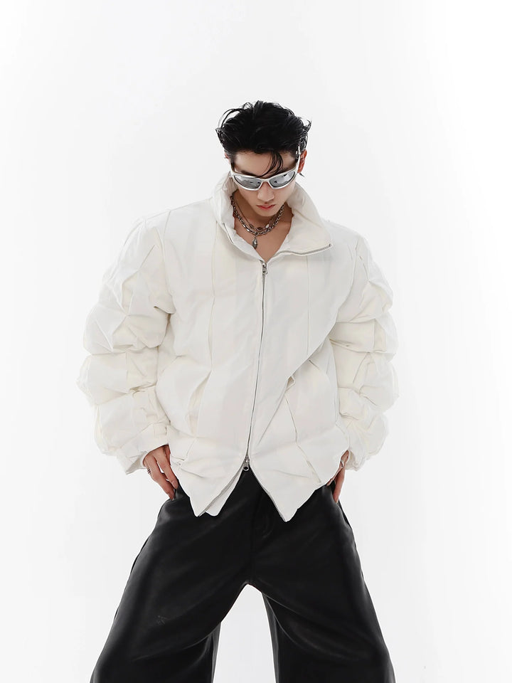 Winter 3D Deconstructed Puffer Jacket | Pleated High - Fashion Padded Coat - ArguE CulturE