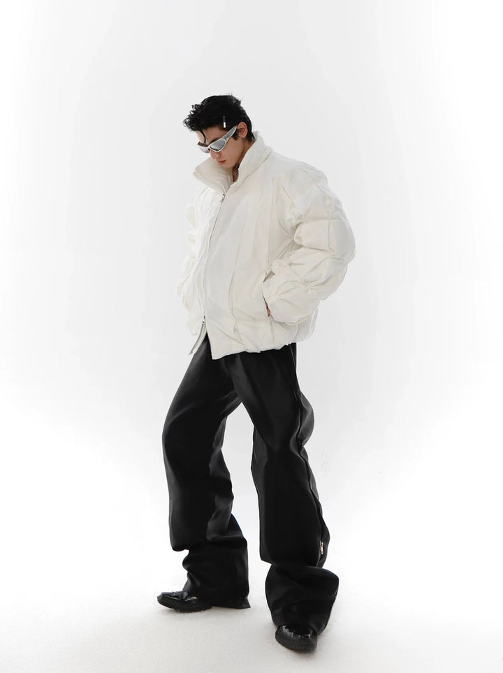 Winter 3D Deconstructed Puffer Jacket | Pleated High - Fashion Padded Coat - ArguE CulturE