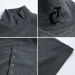 White wool blend high neck top for unisex streetwear style